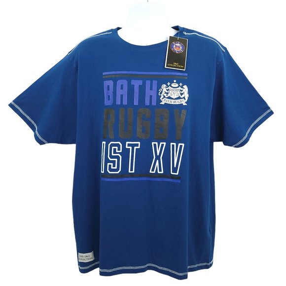 Bath Rugby Official 1865 Collection T Shirt Mens 2XL Short Sleeve 1st XV NEW - Picture 1 of 16
